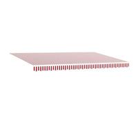 ULUYYUC Tenda da sole con braccio articolato, 500 x 350 cm, tenda da sole manuale per terrazza e balcone, robusta protezione solare in poliestere e acciaio, ombra di colore rosso/bianco, telaio