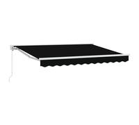 ULUYYUC Tenda da sole da 3 x 2,5 m, con braccio articolato, per terrazza e balcone, retrattile, con semicassetta, manovella manuale e telecomando, colore nero
