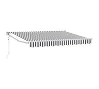 ULUYYUC Tenda da sole elettrica 2,5 x 2 m, con braccio articolato per terrazza e giardino, montaggio a parete, include motore e manovella, telaio in acciaio e alluminio, antracite e bianco