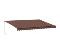 ULUYYUC Tenda da sole manuale, 500 x 350 cm, con braccio articolato, per terrazza e balcone, protezione solare con manovella, telaio in alluminio verniciato a polvere, antracite e tessuto marrone