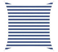 ULUYYUC Tenda da sole quadrata, 2 x 2 m, blu e bianco, protezione da vento e pioggia, tessuto Oxford con anello a D, resistente agli strappi, per terrazza, balcone, giardino, esterno