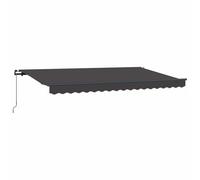 ULUYYUC Tenda da sole retrattile antracite, 400 x 200 cm, con braccio articolato, in alluminio e tessuto, moderna protezione solare per terrazza, balcone e giardino, tenda da sole manuale per esterni