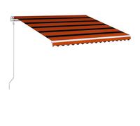 ULUYYUC Tenda da sole retrattile automatica, 400 x 300 cm, con braccio articolato per terrazza e balcone, telaio in alluminio verniciato a polvere, con telecomando e manovella, arancione-marrone
