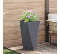 ULUYYUC Vaso per piante, 40 x 40 x 75 cm, in acciaio, moderno, per balcone, design robusto e durevole, per giardino, terrazza e piccoli balconi