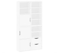 ULUYYUC Vetrina Cucina Madia Soggiorno Moderna Entrata Mobile Ingresso Moderno Buffet Cucina - Armadietti Laterali 4 pz ODDA Bianco 40x24x79 cm Legno di Pino per Lavanderia Ingresso Salotto