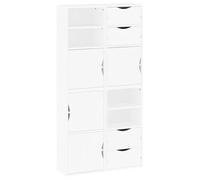 ULUYYUC Vetrina Cucina Madia Soggiorno Moderna Entrata Mobile Ingresso Moderno Buffet Cucina - Armadietti Laterali 4 pz ODDA Bianco 40x24x79 cm Legno di Pino per Lavanderia Ingresso Salotto