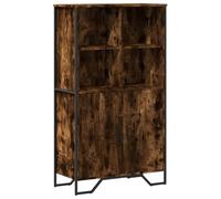ULUYYUC Vetrina Cucina Madia Soggiorno Moderna Entrata Mobile Ingresso Moderno Buffet Cucina - Credenza Rovere Fumo 79,5x35,5x137,5 cm in Legno Multistrato per Salotto Soggiorno Ufficio Bagno