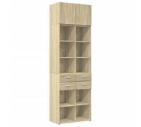 ULUYYUC Vetrina Cucina Mobile Cucina Salvaspazio Mobiletti Cucina Mobiletto da Cucina - Armadietto Rovere Sonoma 70x42,5x225 cm in Legno Multistrato per Salotto Corridoio Bagno Lavanderia