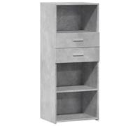 ULUYYUC Vetrina Cucina Mobile Cucina Salvaspazio Mobiletti Cucina Mobiletto da Cucina - Credenza Grigio Cemento 50x42,5x124 cm in Legno Multistrato per Salotto Lavanderia Cucina Corridoio