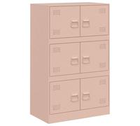 ULUYYUC Vetrina Cucina Mobile Cucina Salvaspazio Mobiletti Cucina Mobiletto da Cucina - Credenza Rosa 67x39x107 cm in Acciaio per Cucina Soggiorno Corridoio Ingresso