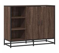ULUYYUC Vetrina Cucina Mobile Cucina Salvaspazio Mobiletti Cucina Mobiletto da Cucina - Credenza Rovere Marrone 92x35x76 cm in Legno Multistrato per Bagno Lavanderia Corridoio Soggiorno
