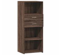 ULUYYUC Vetrina Cucina Mobile Cucina Salvaspazio Mobiletti Cucina Mobiletto da Cucina - Credenza Rovere Marrone 50x42,5x124 cm in Legno Multistrato per Salotto Lavanderia Cucina Corridoio