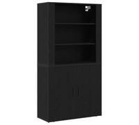 ULUYYUC Vetrina Cucina Mobile Cucina Salvaspazio Mobiletti Cucina Mobiletto da Cucina - Highboard in rovere nero in legno ingegnerizzato per Corridoio Bagno Cucina Soggiorno