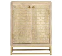 ULUYYUC Vetrina Cucina Mobile Cucina Salvaspazio Mobiletto Bagno Buffet Cucina - Credenza con 2 Ante 55x30x70 cm in Legno Massello di Mango per Camera Da Letto Soggiorno Cucina Corridoio