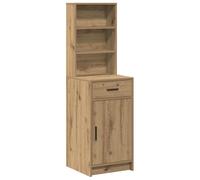 ULUYYUC Vetrina Cucina Mobiletto Cucina Salvaspazio Mobiletto Bagno Madia Moderna - Armadio Alto Rovere Artigianale 40x41x135 cm Legno Ingegnerizzato per Salotto Corridoio Soggiorno Ufficio