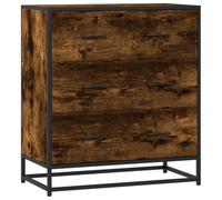 ULUYYUC Vetrina Cucina Mobiletto Cucina Salvaspazio Mobiletto Bagno Madia Moderna - Credenza Rovere Fumo 68x35x76 cm in Truciolato per Camera Da Letto Salotto Ingresso Ufficio