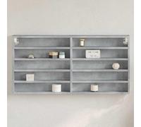 ULUYYUC Vetrina grigio cemento, 100 x 8, 5 x 50 cm, moderna scaffale da parete con 10 ripiani, in legno, durevole ed elegante, per soggiorno, camera da letto e corridoio
