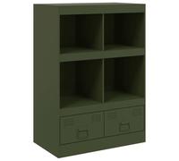 ULUYYUC Vetrinetta Soggiorno Mobile Cucina Salvaspazio Mobiletto da Esterno Mobile Basso Soggiorno - Credenza Verde Oliva 67x39x95 cm in Acciaio per Lavanderia Ufficio Corridoio Cucina