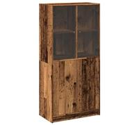 ULUYYUC Vetrinetta Soggiorno Mobiletto Cucina Salvaspazio Mobiletto Bagno Mobile Basso Soggiorno - Credenza con Ante Legno Antico 68x37x142cm in Legno Multistrato per Lavanderia Camera Da Letto