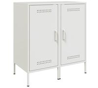 ULUYYUC Vetrinetta Soggiorno Mobiletto Cucina Salvaspazio Mobiletto Bagno Mobile Basso Soggiorno - Credenze 2 pz Bianche 36x39x79 cm in Acciaio per Ingresso Cucina Ufficio Lavanderia