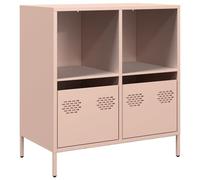 ULUYYUC Vetrinetta Soggiorno Mobiletto Cucina Salvaspazio Vetrina Soggiorno Armadietto Salvaspazio - Credenza Rosa 68x39x73,5 cm in Acciaio Laminato a Freddo per Salotto Corridoio Ufficio Bagno