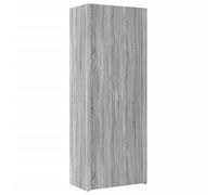 ULUYYUC Vetrinetta Soggiorno Mobiletto Cucina Salvaspazio Vetrina Soggiorno Armadietto Salvaspazio - Credenza Grigio Sonoma 70x42,5x185 cm in Legno Multistrato per Corridoio Salotto Ingresso