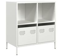 ULUYYUC Vetrinetta Soggiorno Mobiletto Cucina Salvaspazio Vetrina Soggiorno Armadietto Salvaspazio - Credenza Bianca 68x39x73,5 cm in Acciaio Laminato a Freddo per Salotto Corridoio Ufficio Bagno