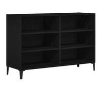 ULUYYUC Vetrinetta Soggiorno Mobiletto Cucina Salvaspazio Vetrina Soggiorno Armadietto Salvaspazio - Sideboard Nero Quercia 103,5x35x70 cm in Legno ingegnerizzato per Lavanderia Salotto Ufficio