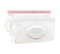 ULVBABI Confezione da 2 dispenser portatile per salviettine umidificate, riutilizzabili per lo smaltimento dei pannolini per bambini, dispenser per frizione personale ricaricabile (bianco latte)
