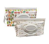 ULVBABI Dispenser portatile per salviettine umidificate, confezione da 2 pezzi, riutilizzabili, per lo smaltimento del pannolino del bambino, ricaricabile, da viaggio personale, per conservare le