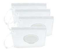 ULVBABI Dispenser portatile per salviettine umidificate (confezione da 4), sacchetti riutilizzabili per lo smaltimento dei pannolini per bambini, dispenser da viaggio personale ricaricabile, mantiene