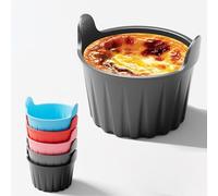 ULVBABI Set di 5 coppette in silicone per friggitrice ad aria, per forno a microonde, bollitore per uova in camicia per uso alimentare e padelle in camicia, versatili per uova in camicia, soufflé
