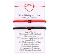 ULYSIA Braccialetti coordinati per coppie, migliori amici, regali di compleanno per lei, anima gemella, braccialetto rosso del destino relazioni per fidanzato, fidanzata, moglie, Adjusted, Cotone