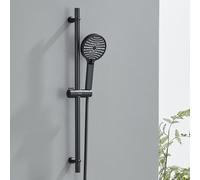 Ulytid Colonna Doccia Nero 70cm con Doccetta, Senza Miscelatore | Flessibile, supporto, saliscendi regolabile e 3 getti inclusi.