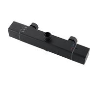 Ulytid Miscelatore Doccia Con 2 Uscite, Miscelatore Termostatico Doccia Rubinetto Bagno, Uscita Superiore 3/4" BSP (26.4mm) e Uscita Inferiore 1/2" BSP (21mm), Quadrato, Finitura Nero Opaco