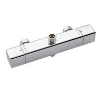 Ulytid Miscelatore Termostatico Doccia Con 2 Uscite, Miscelatore Doccia Rubinetto Bagno, Uscita Superiore 3/4" BSP (26.4mm) e Uscita Inferiore 1/2" BSP (21mm), Quadrato Cromato