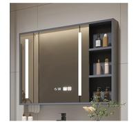 ULYTMMJG Armadio con specchio a LED per bagno con specchio da parete S, design moderno, misura grande, larghezza 100 x altezza 70 cm