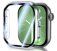 UM UNIQUEME per Apple Watch S10 46 mm Custodia protettiva - PC duro ultra sottile Custodia protettiva in vetro Protezione dello schermo a tutto tondo per iWatch S10 46 mm Custodia, Trasparente-2 pezzi