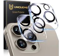 UM UNIQUEME per iPhone 15 Pro/15 Pro Max Protezione Fotocamera - 2 Pezzi Ultra HD 9H per Pellicola Fotocamera iPhone 15 Pro/15 Pro Max, Resistente ai Graffi, Stabile e Affidabile