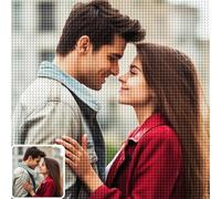 UM UPMALL Diamond Painting Personalizzato, Kit Completo Pittura Diamante Foto Personalizzata, 5D Diamond Painting Idea Regalo per la Decorazione di Arte Domestica, Diamante Quadrato/Rotondo 50x90cm