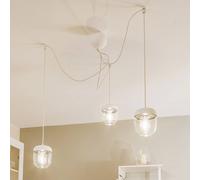 UMAGE Acorn sospensione 3 luci bianco/acciaio