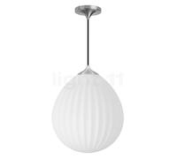 Umage Around the World Lampada a sospensione, rosone conico - rosone acciaio/cavo nero/copertura acciaio - ø35,4 cm