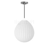 Umage Around the World Lampada a sospensione, rosone conico - rosone acciaio/cavo nero/copertura bianco - ø35,4 cm