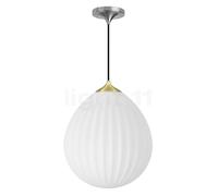 Umage Around the World Lampada a sospensione, rosone conico - rosone acciaio/cavo nero/copertura ottone - ø35,4 cm