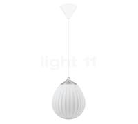 Umage Around the World Lampada a sospensione, rosone conico - rosone bianco/cavo bianco/copertura acciaio - ø21,2 cm