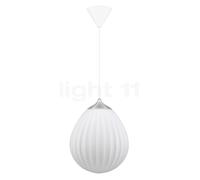 Umage Around the World Lampada a sospensione, rosone conico - rosone bianco/cavo bianco/copertura acciaio - ø27,2 cm