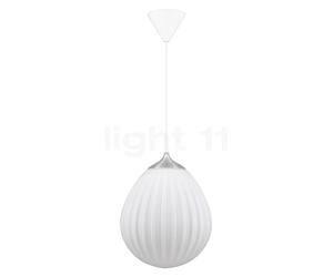 Umage Around the World Lampada a sospensione, rosone conico - rosone bianco/cavo bianco/copertura acciaio - ø27,2 cm