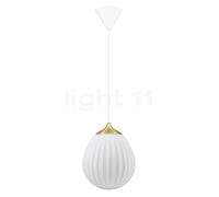 Umage Around the World Lampada a sospensione, rosone conico - rosone bianco/cavo bianco/copertura ottone - ø21,2 cm