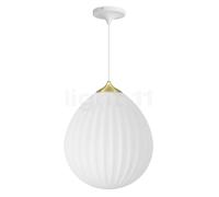 Umage Around the World Lampada a sospensione, rosone conico - rosone bianco/cavo bianco/copertura ottone - ø35,4 cm