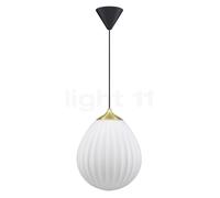 Umage Around the World Lampada a sospensione, rosone conico - rosone nero/cavo nero/copertura ottone - ø27,2 cm